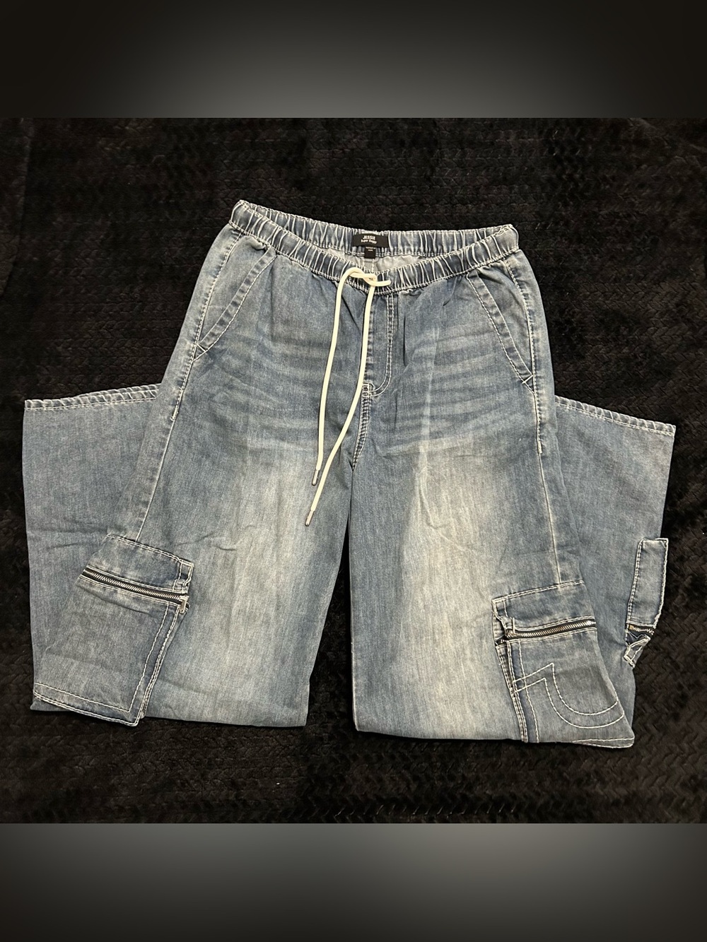 True Religion Denim Cargo Jeans Light Wash Size 28
